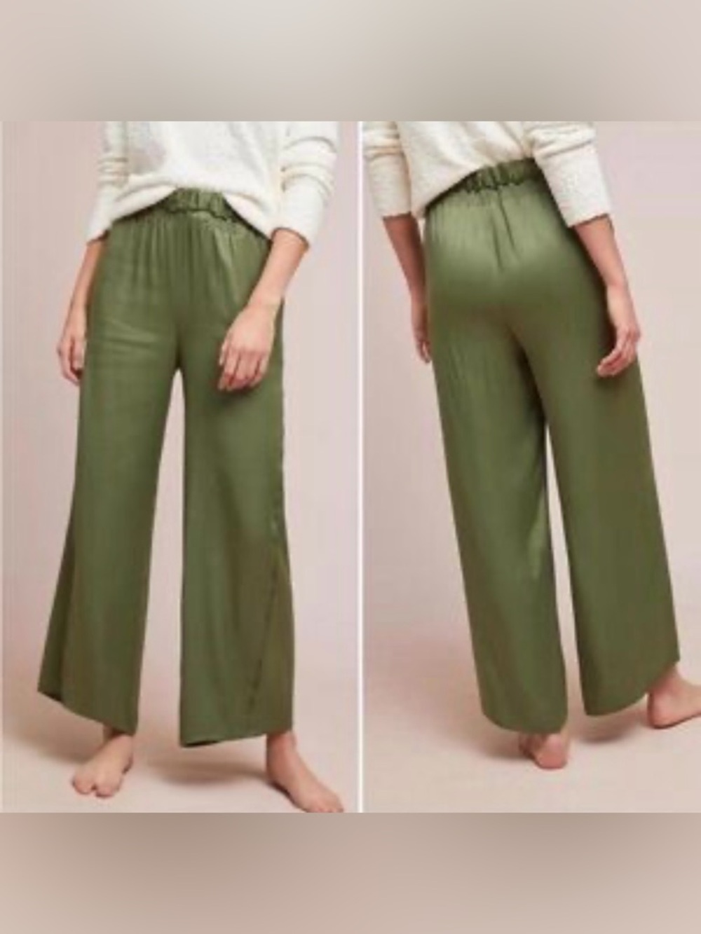 Anthropologie Saturday Sunday silly wide leg pant in moss